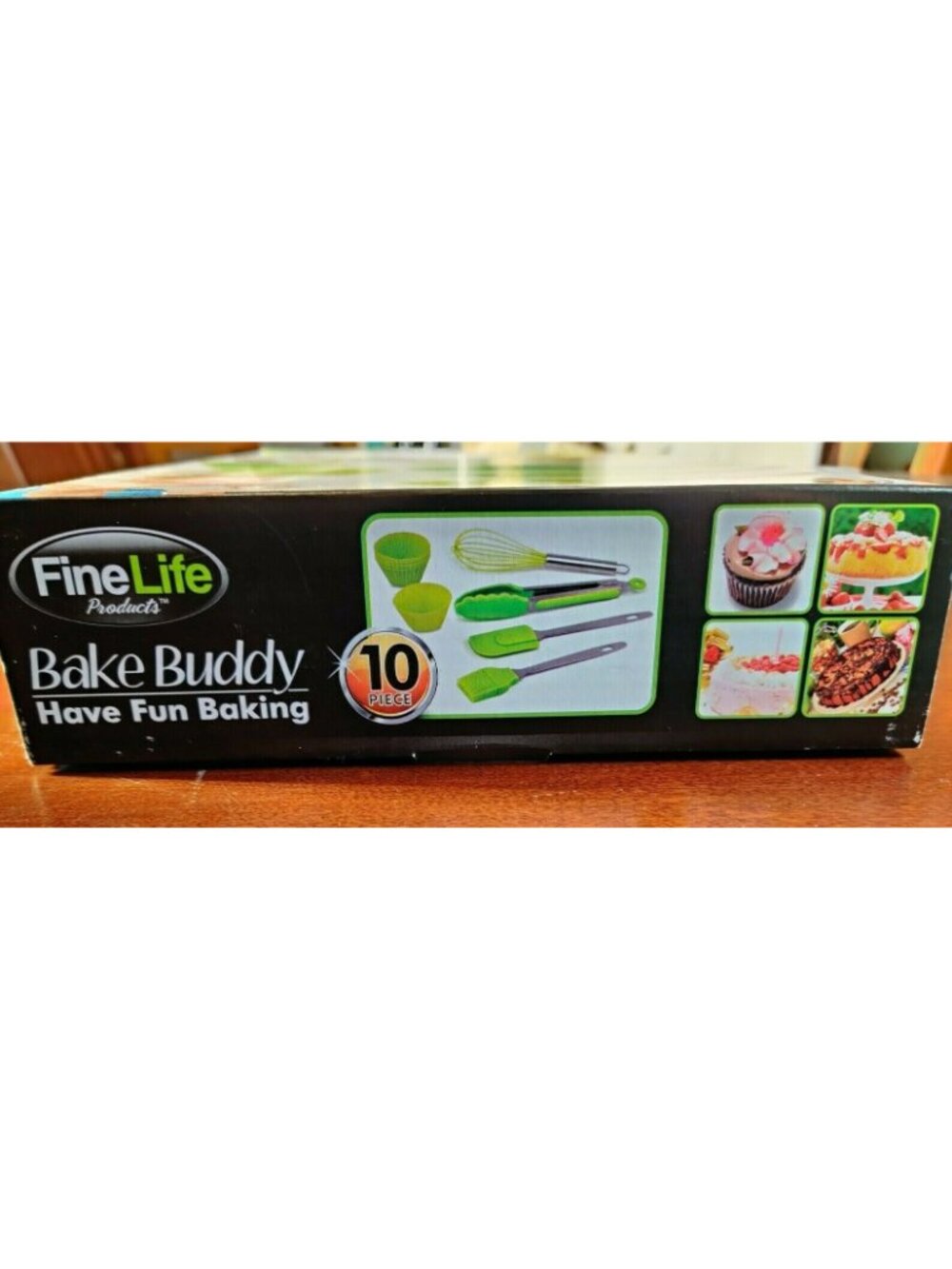 Finelife - Bake Buddy 10 Piece Silicone Baking Set, Cupcake Liners, Whisk, Tongs - Picture 3 of 8